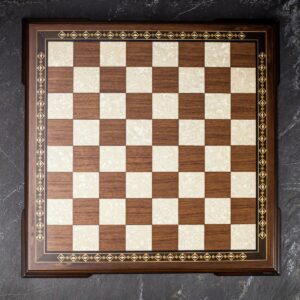 Helena Walnut and Mother of Pearl Chess Board - Large  - can be Engraved or Personalised