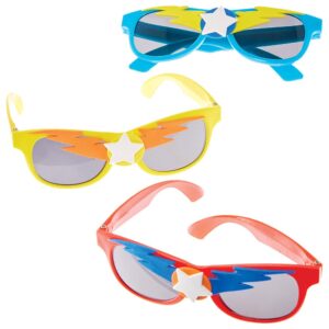 Hero Kids Sunglasses (Pack of 4) Pocket Money Toys 3 assorted colours - 2 x Yellow
