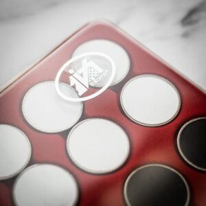 Italfama Backgammon Checkers Black/White Leatherette/Aluminium  - add a Personalised Brass Plaque