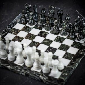 Italfama Black Onyx Chess Set in Case - Small  - can be Engraved or Personalised