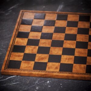 Italfama Brown Leatherette Chess Board - Large  - can be Engraved or Personalised