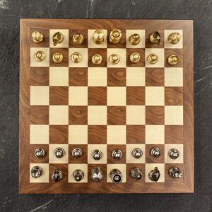 Italfama Chess Board Box Walnut Maple - Medium  - can be Engraved or Personalised
