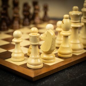 Italfama Chess Set - Wood pieces with Walnut & Maple Board - Small  - can be Engraved or Personalised