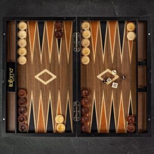 Italfama Hand Inlaid Backgammon Board - Medium  - add a Personalised Brass Plaque