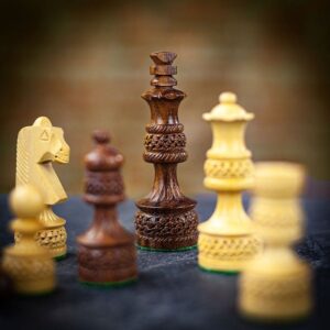 Italfama Intricate Carved Wooden Chess Pieces - Large  - can be Engraved or Personalised