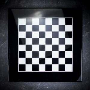Italfama Modern Black & White Lacquered Chess Board - Medium  - can be Engraved or Personalised