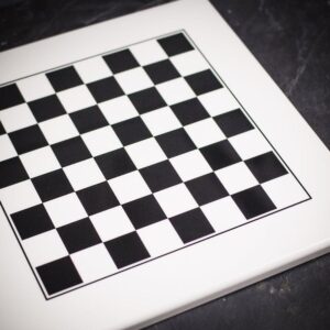 Italfama Modern White and Black Lacquered Chess Board - Small  - can be Engraved or Personalised