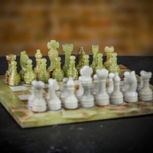 Italfama Onyx Chess Set in Case - Small  - can be Engraved or Personalised