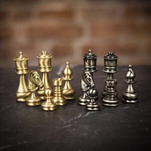 Italfama Solid Brass Persian Chess Pieces - Medium  - can be Engraved or Personalised