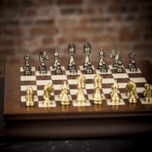 Italfama Solid Brass Persian Chess Set - Medium  - can be Engraved or Personalised