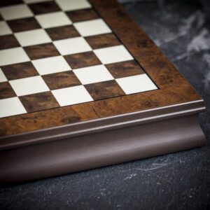 Italfama Walnut and Maple Wood Chess Board with Storage - Medium  - can be Engraved or Personalised