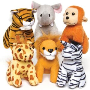 Jungle Animal Plush Toys (Pack of 6) Toys