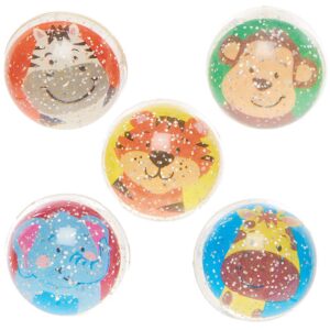 Jungle Chums Glitter Bouncy Balls (Pack of 10) Pocket Money Toys
