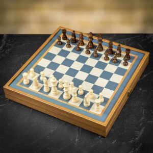 Manopoulos 2 in 1 Chess & Backgammon Set - Medium  - can be Engraved or Personalised  - add a Personalised Brass Plaque