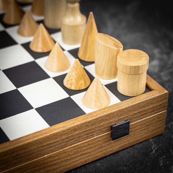 Manopoulos Bauhaus Chess Set - Black & White  - can be Engraved or Personalised