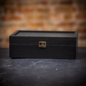 Manopoulos Black Wooden Chess Pieces Box  - can be Engraved or Personalised