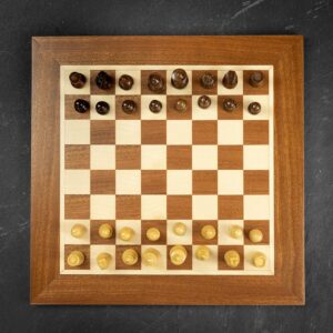 Manopoulos Boxed Staunton Chess Set with Mahogany Board - Medium  - can be Engraved or Personalised