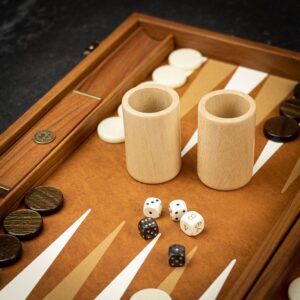 Manopoulos Crocodile Tote Backgammon Set - Caramel  - add a Personalised Brass Plaque