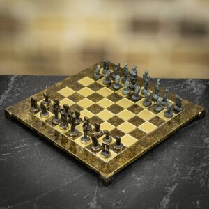 Manopoulos Cycladic Art Chess Set Brown/Bronze - Large  - can be Engraved or Personalised