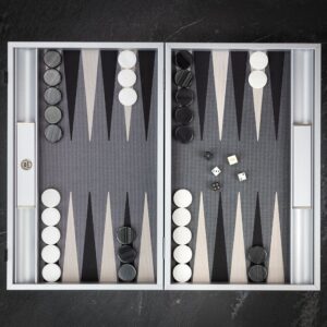 Manopoulos Futuristic Design Backgammon Set - Tournament  - add a Personalised Brass Plaque