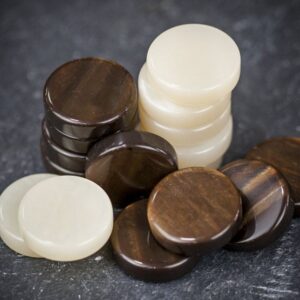 Manopoulos Mother of Pearl Acrylic Checkers - Brown 24mm