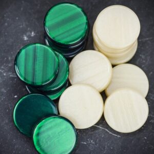 Manopoulos Mother of Pearl Acrylic Checkers - Green 35mm