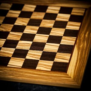 Manopoulos Olive & Wenge Chess Board - Medium  - can be Engraved or Personalised