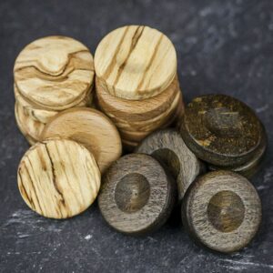 Manopoulos Wooden Checkers - 24mm