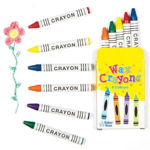 Mini Crayons (Per 8 packs) Drawing 6 assorted colours per pack - Red