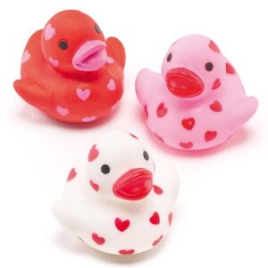 Mini Heart Rubber Ducks (Pack of 6) Toys