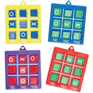 Mini Tic Tac Toe Toys (Pack of 4) Pocket Money Toys 4 assorted colours - Yellow