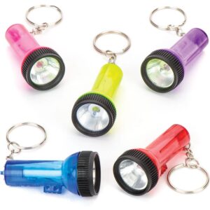 Mini Torch Keyrings (Pack of 6) Assorted colours - Red