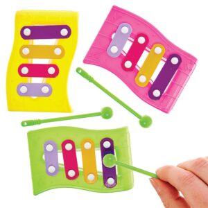 Mini Toy Xylophones (Pack of 3) Pocket Money Toys Assorted colours