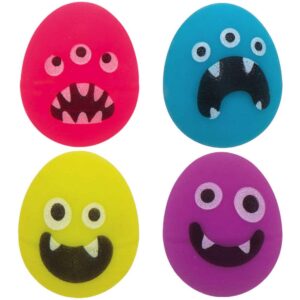 Monster Bunch Egg Bouncy Balls (Pack of 10) Halloween Toys 5 assorted colours - Green