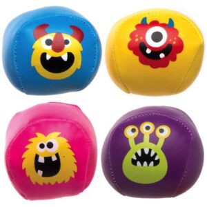Monster Bunch Mini Soft Balls (Pack of 6) Halloween Toys 6 assorted ball colours - Orange