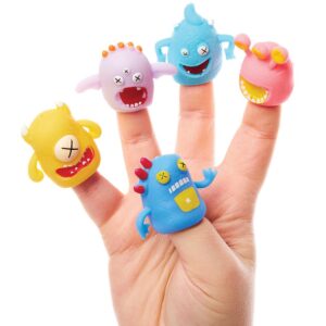 Monster Finger Puppets (Pack of 10) Halloween Toys 5 assorted monster colours - Pink