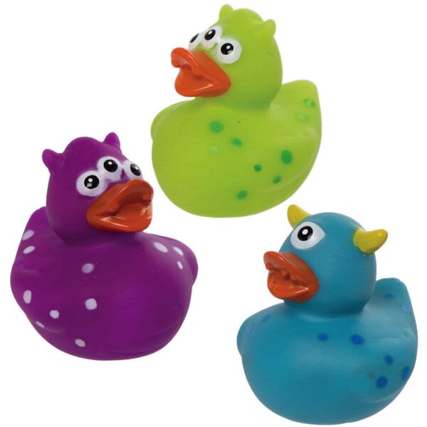 Monster Rubber Ducks (Pack of 8) Halloween Toys 4 assorted colours - Blue