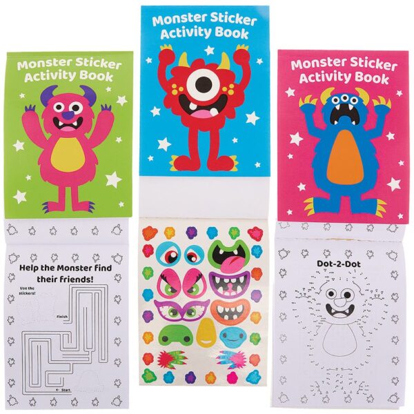Monster Sticker Activity Books (Pack of 8)