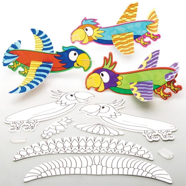 Parrot Colour-in Gliders (Pack of 10) Toys