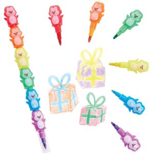Penguin Pop-a-Crayons (Pack of 6) Christmas Craft Supplies 6 assorted colours - Blue