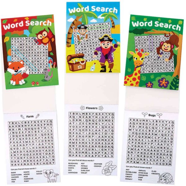 Pocket Wordsearch Puzzle Books (Pack of 12) Creative Play Toys
