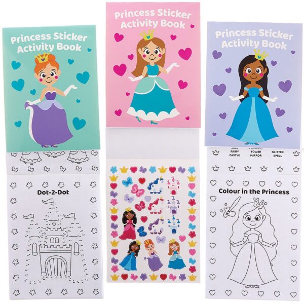 Princess Sticker Activity Books (Pack of 8) Creative Play Toys