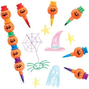 Pumpkin Pop-a-Crayons (Pack of 6) Halloween Craft Supplies 6 assorted colours - Blue
