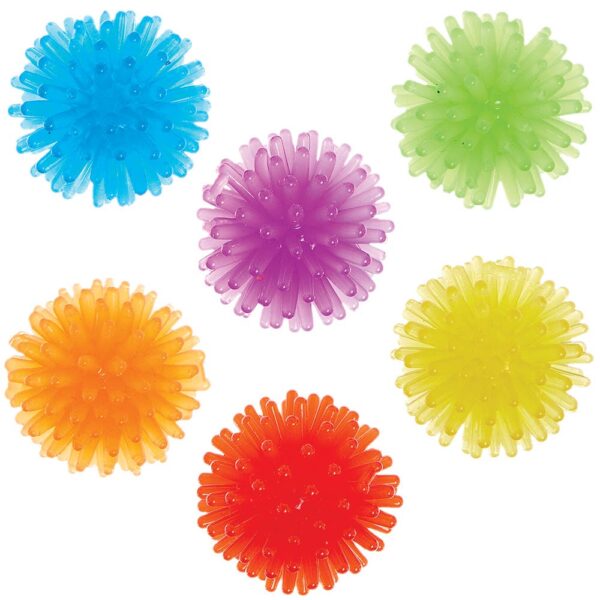 Rainbow Colours Mini Hedgehog Balls (Pack of 12) Pocket Money Toys 6 assorted rainbow colours - Red