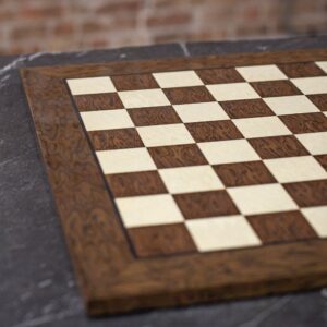 Rechapados Ferrer Deluxe Ash Burl Chess Board - Large  - can be Engraved or Personalised