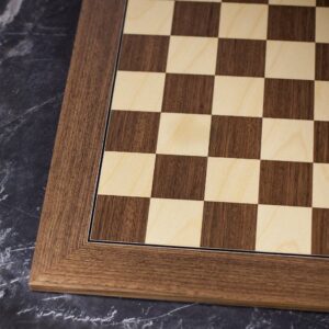 Rechapados Ferrer Deluxe Walnut and Sycamore Chess Board - X Large  - can be Engraved or Personalised