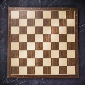 Rechapados Ferrer Sycamore and Walnut Chess Board with Notations - Large  - can be Engraved or Personalised
