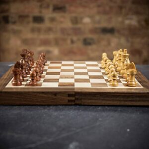 Regency Chess Deluxe Hardwood Folding Chess Set - Travel   - can be Engraved or Personalised