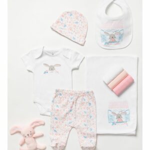 Rock A Bye Baby Girl Fairy Print Cotton 10-Piece Gift Set - Blush - Size 0-3M