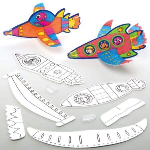 Rocket Colour-in Gliders (Pack of 10) Toys